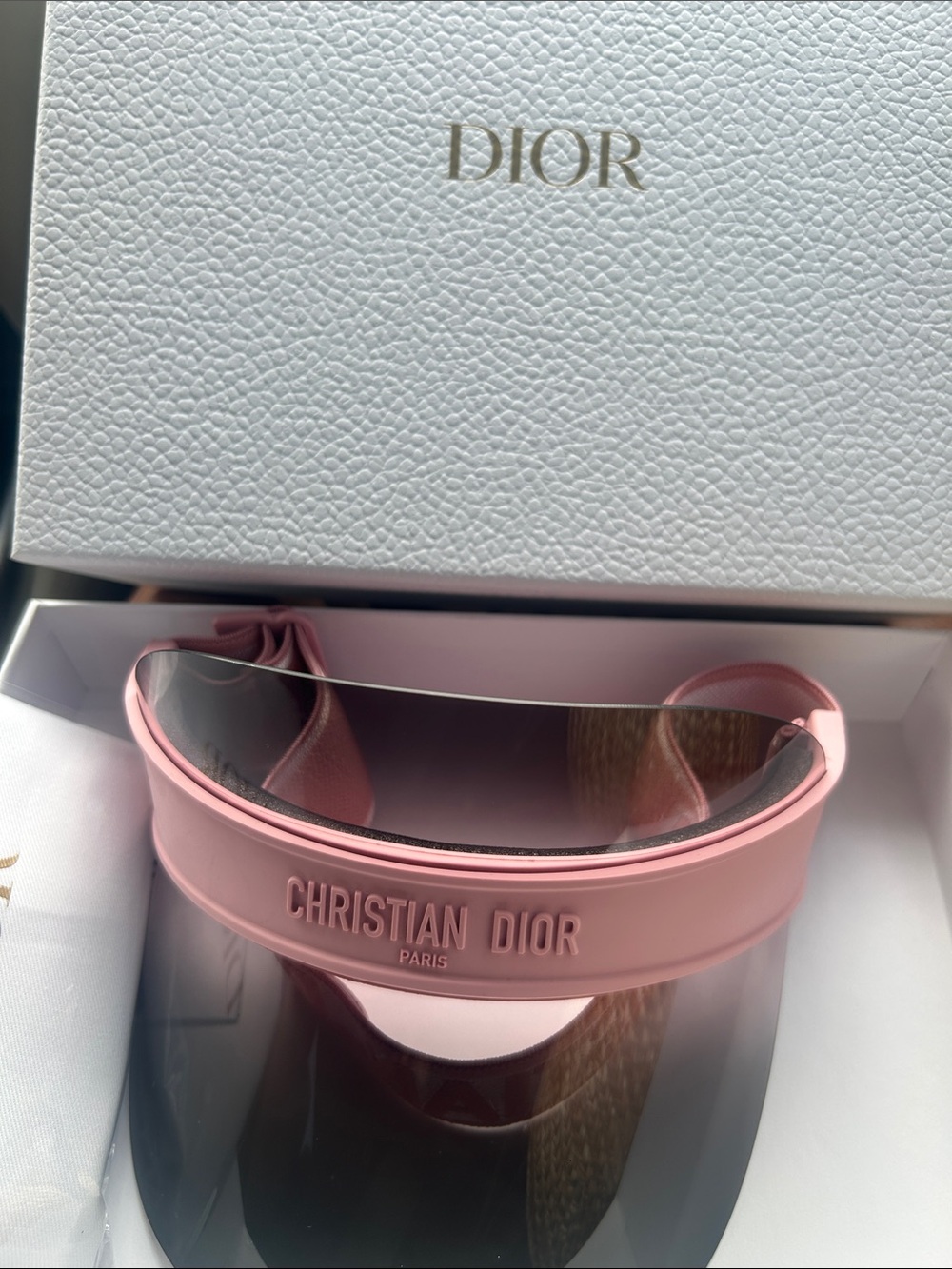 Authentic Christian Dior visor with dust bag and box